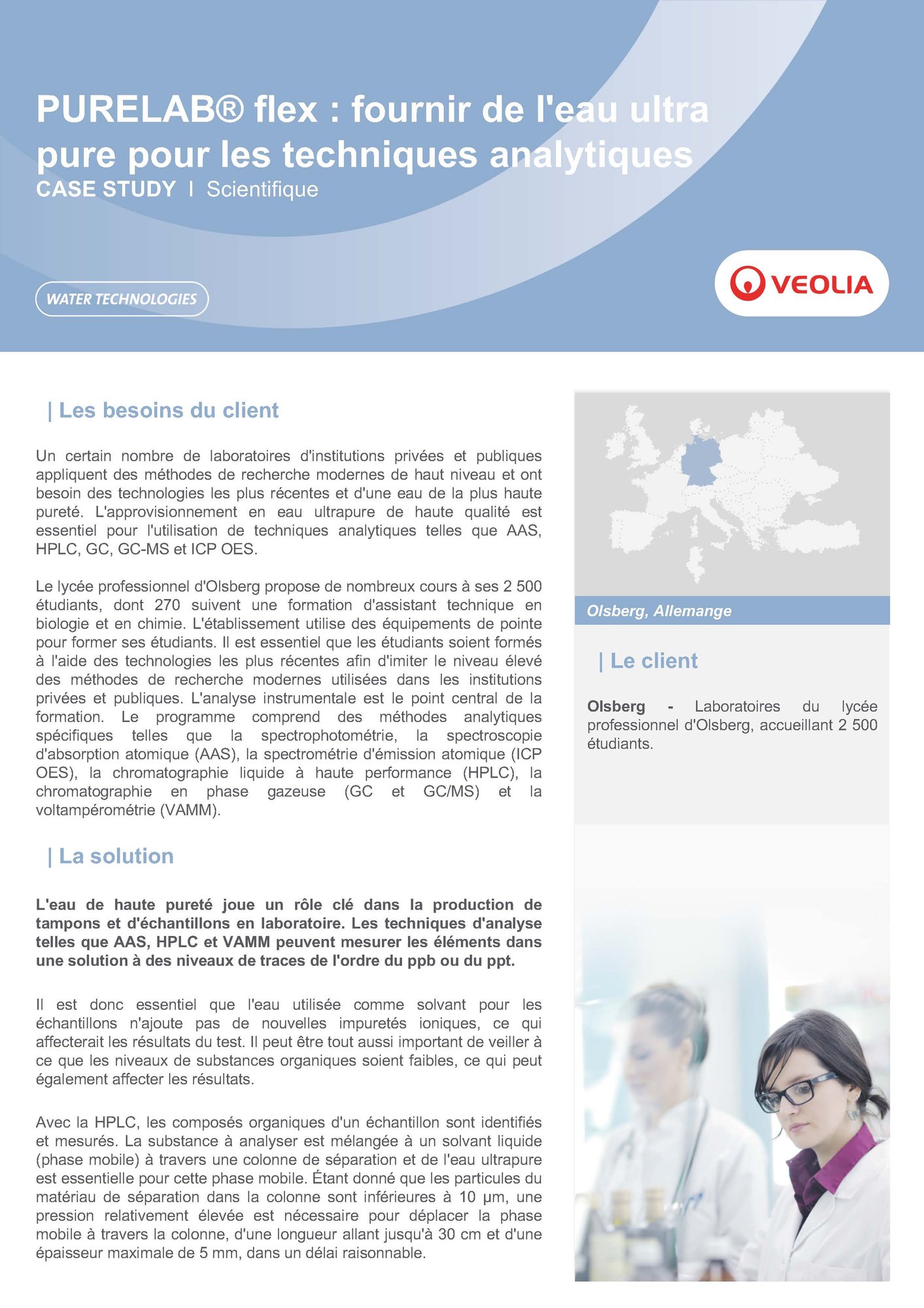 Veolia_Olsberg College Case Study_French_Page_1